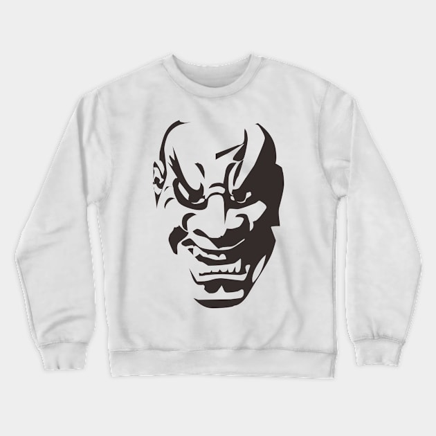 Japanese Scary Mask Crewneck Sweatshirt by Hirasaki Store